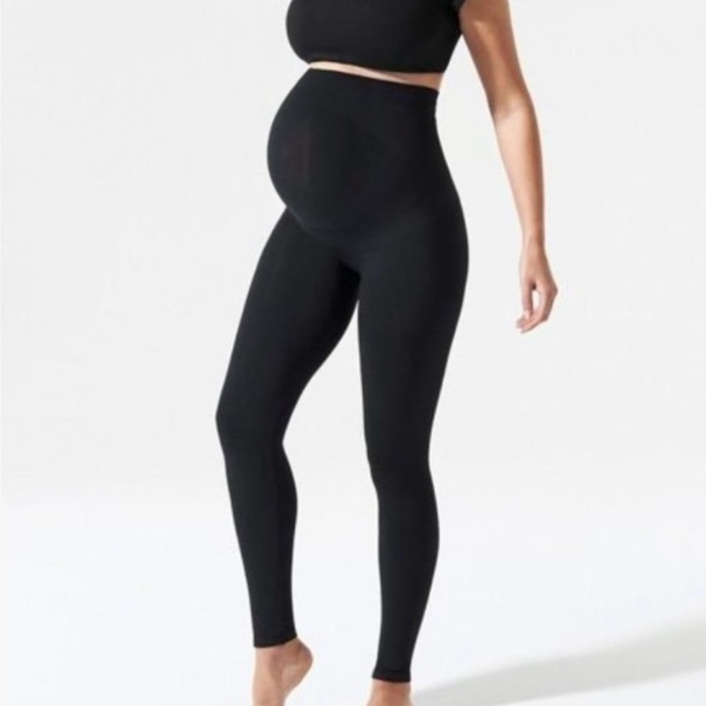 BLANQI Maternity Everyday Black High Rise Belly Support Leggings Womens Large